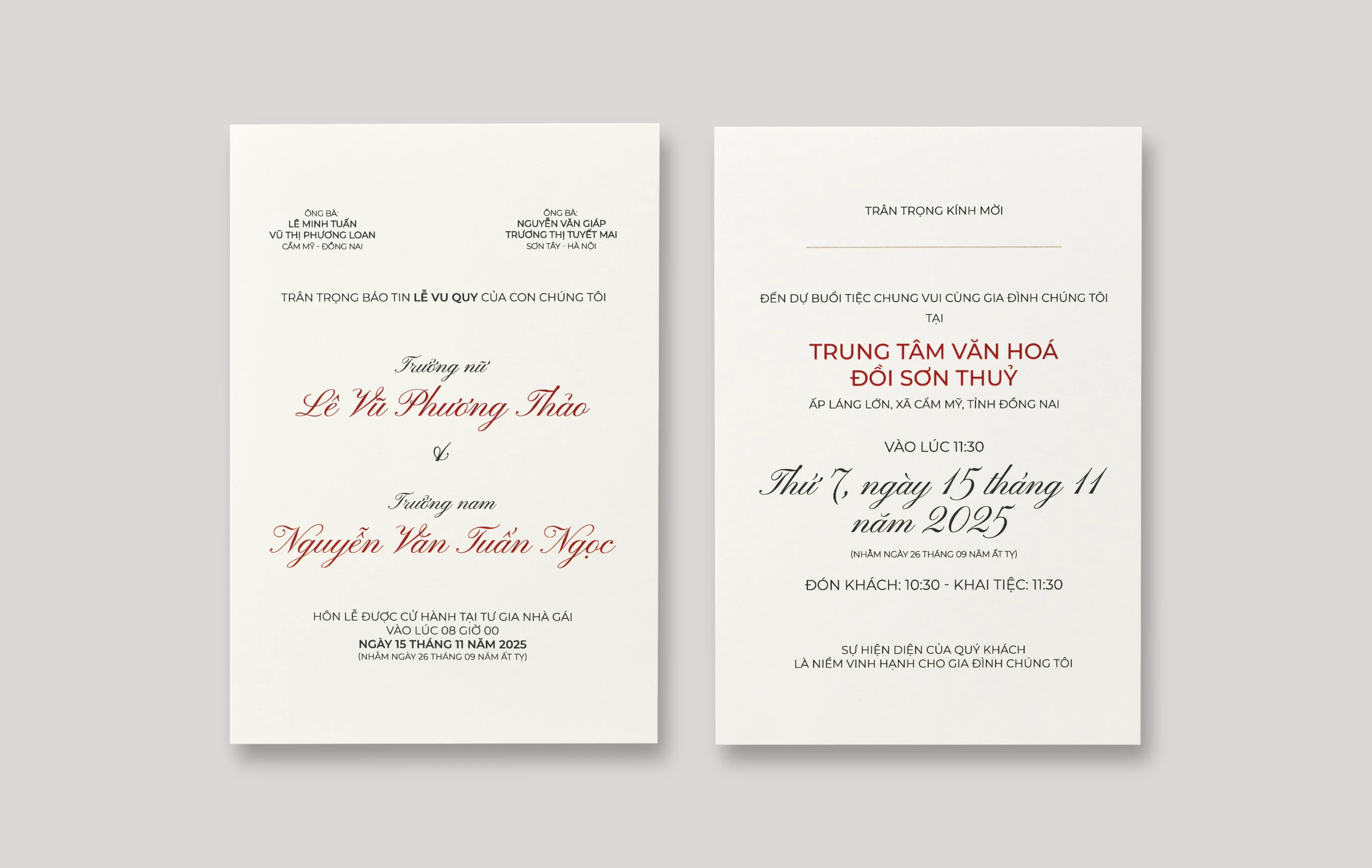 thiệp cưới đơn giản